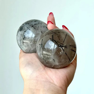 Esfera de Turmalina Negra Pulida, Bola de Cristal Natural, Decoración para el Hogar, Feng Shui, Pieza de Arte Coleccionable, Tendencia de Moda de Gujarat - Product Image 4
