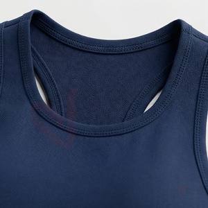Conjunto de Yoga Azul Marino para Mujer, 2 Piezas, Sujetador Deportivo con Espalda Cruzada, Leggings Largos de Cintura Alta, Sin Mangas - Product Image 4