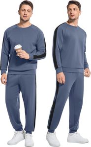 Soft Cooling Men's Tracksuit <b>Set</b> Breathable 2 Piece Jogger Outfit Modal Cotton Pullover Jogging Sweatsuits S-XXL - Product Image 2