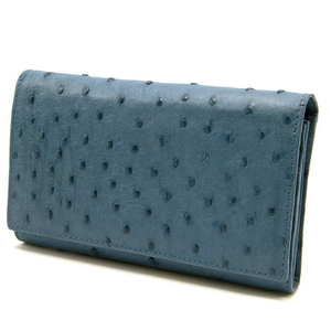 Portefeuille long pour femme en cuir véritable à motif d'autruche, fermeture pliante, style minimaliste, marron, doux, pour un usage quotidien - Product Image 3