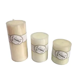 Ivory colors 3X3 3X4 3X5 inch mould pillar scented candle for home life holiday and party