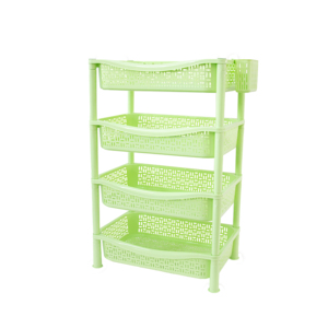 Organizador de Almacenamiento Apilable de 4 Niveles, Ecológico, de Plástico, Ahorra Espacio, para Escritorio, Baño, Cocina, Sala de Estar - Product Image 4