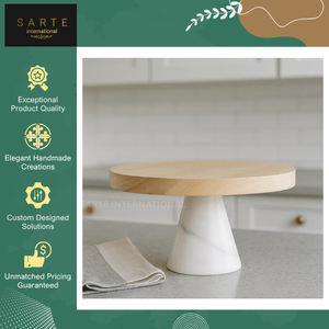 Top Notch Quality Handmade <b>Marble</b> Wooden Modern Eco-Friendly <b>Cake</b> <b>Stand</b> for Weddings Parties Bakery Dessert Display - Product Image 4