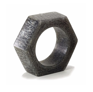 Ronds de serviette en marbre les plus populaires, décoration de table, couleur noire, forme hexagonale, au prix le plus bas - Product Image 1