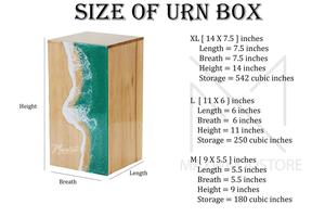 โกศไม้บีชวูดพร้อมลายคลื่นเรซิ่นสีเขียว – กล่องใส่เถ้ากระดูกสำหรับคนที่คุณรัก - Product Image 5