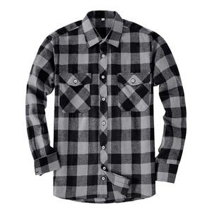Bulk Custom Men Flannel Shirt Pearl Snap Button Plaid Shirt Custom Men Flannel Shirt Slim Fit Cotton <b>Checkered</b> <b>Top</b> Wholesale - Product Image 2