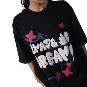 Camiseta Oversize de Pana Elástica/Poliéster para Hombre, Tendencia Top 2025, Hecha a Medida con Estampado 3D Hinchado Frontal, Ajuste Regular, Estilo Urbano - Product Image 1