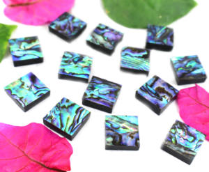 Pierre précieuse en nacre multicolore de forme carrée, taille personnalisée, pierre en vrac pour la fabrication de bijoux, vente en gros en vrac - Product Image 2