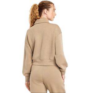 Conjunto de chándal de alta calidad para mujer, jersey con media cremallera, sudadera y pantalones para correr, venta al por mayor, ropa de marca privada OEM para mujer - Product Image 3