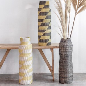Jarrones de ratán azul, tejidos a mano con fibra natural, jarrón decorativo al precio más bajo, maceta hecha a mano - Product Image 6