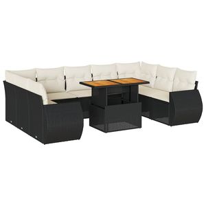 Black Rattan <b>Garden</b> <b>Sofa</b> Set 6 Seater Outdoor Furniture Weather Resistant Contemporary Design - Product Image 2