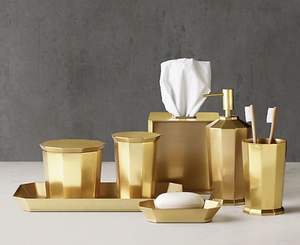 Juego de Baño de Metal Artesanal Diseñado para Hogares de Lujo que Ofrece Almacenamiento Elegante y Estilo para el Baño - Product Image 2