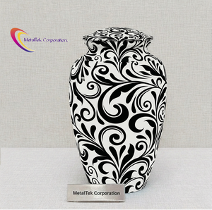 New Cremation Urns <b>for</b> Adults <b>Ashes</b> Eco-Friendly New Damask Design Memorial Decorative <b>Keepsake</b> Metal Container Funeral Urns Jar - Product Image 1