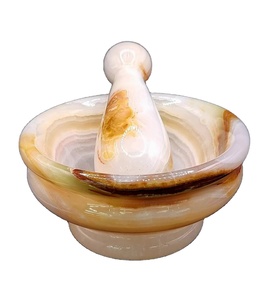 ครกหินอ่อนหินโมราธรรมชาติและสากสมุนไพรเครื่องเทศครกเซรามิคและนิลและสาก - Product Image 4