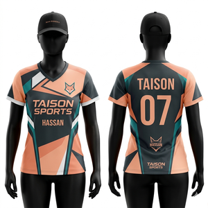 Jersey Deportivo para Mujer, Premium, 180 GSM, Tela de Poliéster Interlock, Transpirable, Diseño con Paneles Azul Grisáceo, Sublimación, Impresión de Logotipo Personalizado - Product Image 5