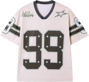 Camisetas extragrandes para hombres y mujeres, camisetas gráficas Y2k, camisetas de jersey con cuello en V, ropa de moda de verano de manga corta - Product Image 5