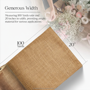 Tissu en toile de jute naturelle vendu au mètre, rouleau de toile de jute naturelle, 20 pouces de large x 100 yards, 10 onces – Matériau écologique pour décoration rustique - Product Image 2