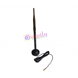 Antena magnética de goma GSM de alta ganancia 9dBi con cable RG174 Conector SMA (M) Aplicaciones de telecomunicaciones externas de baja pérdida - Product Image 1