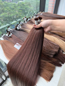 Extensions de cheveux humains vierges en gros, 28 pouces, 100g, magnifique brun, cheveux en vrac, super double trame, qualité supérieure - Product Image 4