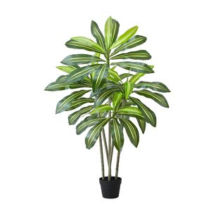 Albero Artificiale di Dracaena da 1,5 m, Palma Finta, Piante Tropicali Grandi, Vaso Alto Bianco con Alberi Grandi in Fibra di Vetro e Seta Sintetica - Product Image 2