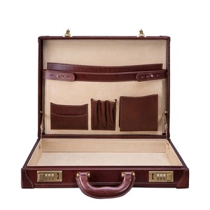 Maletín Ejecutivo de Cuero Marrón Premium, Organizador de Documentos de Negocios, Estuche para Portátil, Logotipo Personalizado, Fabricante Mayorista - Product Image 5