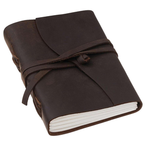 Carnet à spirale en cuir véritable avec couverture rigide, sangle de fermeture, fait main, sans acide, pages vierges, journal de voyage minimaliste, cadeau rustique pour l'écriture - Product Image 1