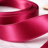 Ruban en satin tissé en polyester de qualité supérieure Neelkamal Industries, 25 mm, couleur rouge unie, résistant au rétrécissement, pour artisanat et cadeaux, 50 yards