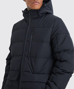 Vestes matelassées légères en polyester respirant pour hommes, capuche amovible, garniture en fourrure de mouton, fermeture éclair, résistantes à l'eau, décontractées - Product Image 3