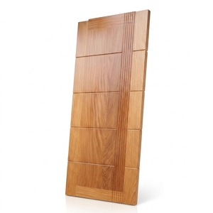 Puerta Kalyana Linea, Moderna, de Madera de Teca, con Líneas Acanaladas, Minimalista, de Lujo, para Entrada Principal, Puertas Arquitectónicas de Entrada - Product Image 1