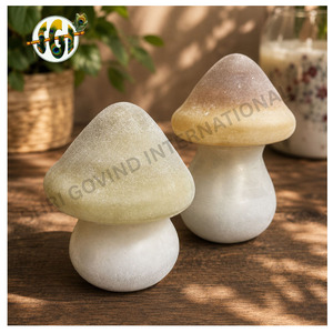 Porte-bougie en verre en forme de champignon pour Pâques, avec couvercle, décoration en verre pour Pâques - Product Image 1