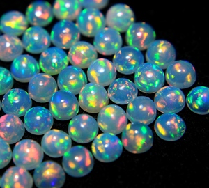 Opale ronde taille brillant de qualité supérieure, opale naturelle d'Éthiopie, cabochon de pierre précieuse en vrac, multicolore avec jeu de couleurs pour la fabrication de bijoux - Product Image 3