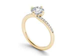 Anillo Solitario de Oro Sólido de 14K con Diamante Cultivado en Laboratorio de 1 Quilate, Corte Brillante Redondo, Estilo Clásico para Uso Diario y Bodas - Product Image 3