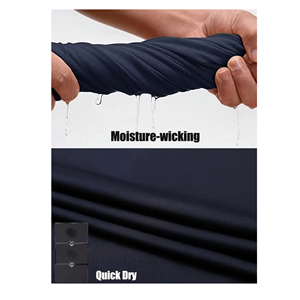 Camiseta de Golf de poliéster 100% de verano para hombre, camiseta de manga corta transpirable que absorbe la humedad, camiseta ecológica, Lisa teñida - Product Image 6