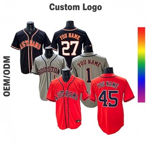 Factory Wholesale Baseball Jersey Stitched Button <b>Down</b> Shirts Sports Uniform for Men Women Youth #1 Correa Custom Womens Red - Product Image 3