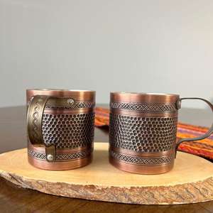 Tasses de voyage en cuivre antique au design artisanal, écologiques, isolation chaud/froid, réutilisables, style vintage, ensembles cadeaux pour - Product Image 5