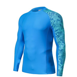 Camiseta de Protección Solar Personalizada para Hombre, Manga Larga, Transpirable, de Spandex, para Surf, Natación, Deportes Acuáticos, Impresión Digital OEM - Product Image 4