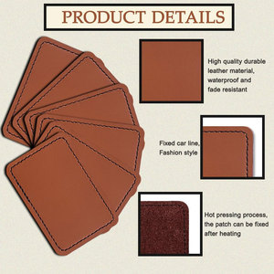 Custom Leather Iron-On Patches Rectangle Applique Logo Badges for Clothing Hats Bags <b>Jackets</b> DIY Craft OEM Wholesale - Product Image 2