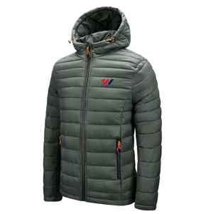 Veste d'hiver matelassée pour homme, avec capuche, imperméable, rembourrée, avec fermeture éclair, pour les activités de plein air, les voyages et les occasions décontractées - Product Image 1