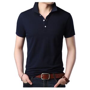 2024 nueva camiseta Polo de moda para hombre de manga corta de Color sólido 100% algodón Casual al por mayor calidad orientada a la exportación logotipo personalizado - Product Image 1