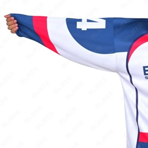 เสื้อฮอกกี้น้ำแข็ง Blaze Sportswear สำหรับผู้ชาย คอวี แขนยาว ระบายอากาศได้ดี ผลิตจากผ้าตาข่ายโพลีเอสเตอร์ 100% ทรงปกติสำหรับผู้ใหญ่ - Product Image 2