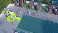 Toboggan aquatique en spirale pour piscine, équipement commercial pour piscine, fabricants de toboggans pour piscine enterrée, équipement de jeux aquatiques, piscine de villa