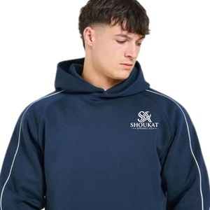 <b>Mens</b> <b>Navy</b> Blue Oversized Hoodie Tracksuit Set Matching Sweatpants Two Piece Casual Streetwear Sportswear <b>Jogger</b> Suit - Product Image 5