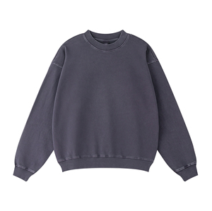 Sweat-shirt surdimensionné pour homme, style hip-hop, noir uni, rétro, effet délavé, vintage, avec logos personnalisés, 100% coton, streetwear - Product Image 3