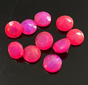 Opales naturelles roses, taille brillant rond, pierres précieuses en vrac pour la fabrication de bijoux, pierres facettées irisées - Product Image 1