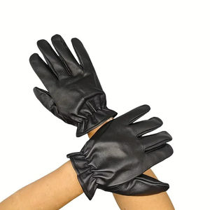Gants courts en cuir véritable légers pour hommes, respirants et durables, pour le travail quotidien, les activités de plein air et la conduite - Product Image 4