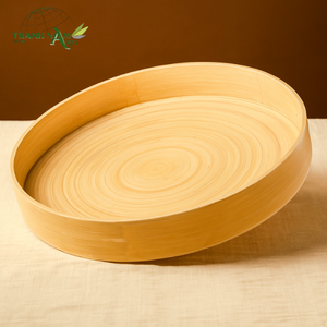 Plateau de service en bambou naturel OEM/ODM-Conception personnalisable et durable imperméable pour restaurants hôtels Utilisation durable de la restauration à domicile - Product Image 1
