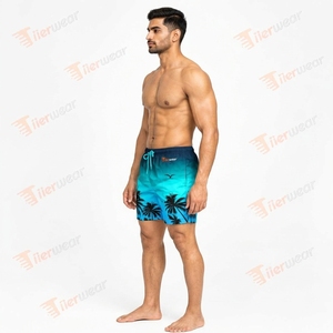 Premium <b>Men</b> Beach Swim <b>Shorts</b> Quick Dry 100% Polyester Breathable Eco-Friendly Summer Surf <b>Shorts</b> High Street Style Elastic - Product Image 3