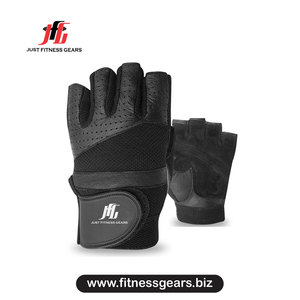 Half Finger Leather Gym <b>Gloves</b> Adjustable Wrist Strap Breathable Non Slip Unisex <b>Weight</b> Lifting Training - Product Image 1