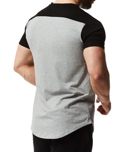 T-shirt à manches courtes pour hommes, vêtement de rue, slim et décontracté, à la mode, jogging, avec ourlet incurvé, vente en gros, 2019 - Product Image 4