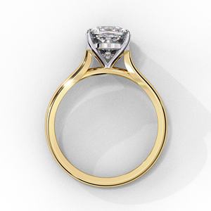 Anillo de Compromiso de Diseño con Diamante Cultivado en Laboratorio de 2.5 CT, Corte Cojín, Oro Amarillo de 14K, Certificado IGI, Regalos de Aniversario y Boda - Product Image 4